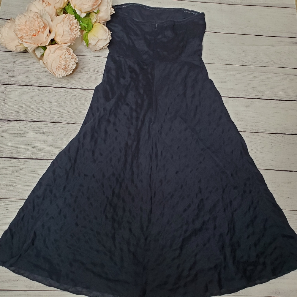 J.Crew Navy Blue Quilted Strapless Dress Size 0 - Picture 6 of 8